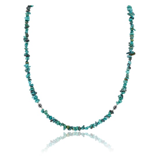 Certified Authentic Navajo .925 Sterling Silver Natural Turquoise Hematite Native American Necklace 371313869359