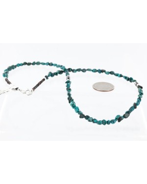 Certified Authentic Navajo .925 Sterling Silver Natural Turquoise Hematite Native American Necklace 390752236713