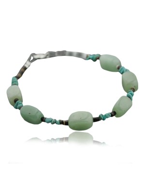 Certified Authentic Navajo .925 Sterling Silver Natural Turquoise Jade Native American Bracelet 390735954621