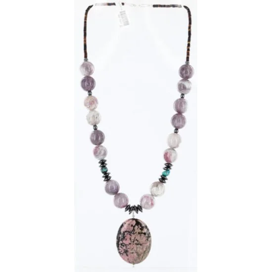 Navajo .925 Sterling Silver Natural Turquoise Jasper 042 Native American Necklace 7501004-2 Navajo .925 Sterling Silver Natural Turquoise Jasper 042 Native American Necklace 7501004-2