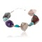 Certified Authentic Navajo .925 Sterling Silver Natural Turquoise, Jasper and Agate Native American Bracelet 371000092097