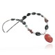 Certified Authentic Navajo .925 Sterling Silver Natural Turquoise Jasper and Onyx Native American Necklace 15432-28