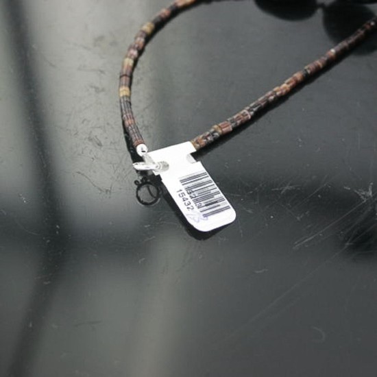 Certified Authentic Navajo .925 Sterling Silver Natural Turquoise Jasper and Onyx Native American Necklace 15432-28