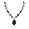 Certified Authentic Navajo .925 Sterling Silver Natural Turquoise Jasper Black Onyx Native American Necklace  750199-5