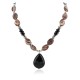 Certified Authentic Navajo .925 Sterling Silver Natural Turquoise Jasper Black Onyx Native American Necklace  750199-5