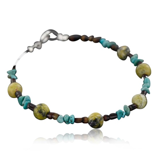 Certified Authentic Navajo .925 Sterling Silver Natural Turquoise Jasper Native American Bracelet 390744453205