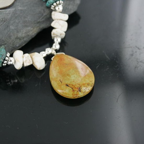 Certified Authentic Navajo .925 Sterling Silver Natural Turquoise Jasper Native American Necklace 15213-21