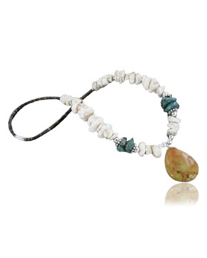 Certified Authentic Navajo .925 Sterling Silver Natural Turquoise Jasper Native American Necklace 15213-21