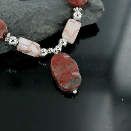 Certified Authentic Navajo .925 Sterling Silver Natural Turquoise Jasper Native American Necklace 15632-57