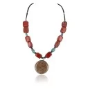 Navajo .925 Sterling Silver Natural Turquoise Jasper Native American Necklace 370990606239