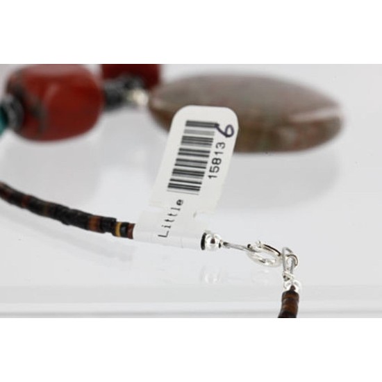 Certified Authentic Navajo .925 Sterling Silver Natural Turquoise Jasper Native American Necklace 370990606239