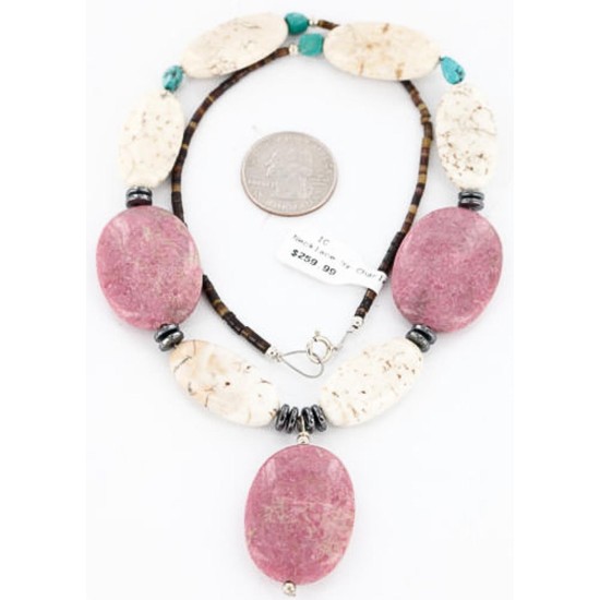 Certified Authentic Navajo .925 Sterling Silver Natural Turquoise Jasper Native American Necklace 371026891750