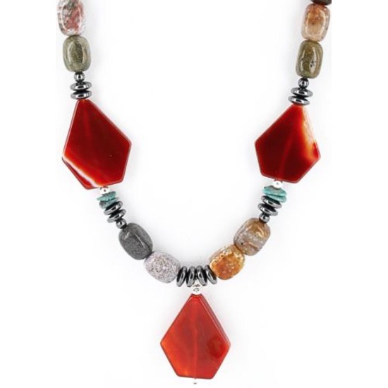 Certified Authentic Navajo .925 Sterling Silver Natural Turquoise Jasper Native American Necklace 371054289579