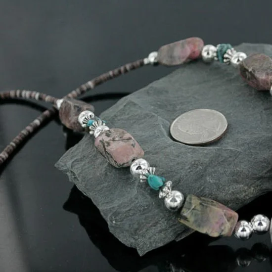 Navajo .925 Sterling Silver Natural Turquoise Jasper Native American Necklace 390725341283 Navajo .925 Sterling Silver Natural Turquoise Jasper Native American Necklace 390725341283
