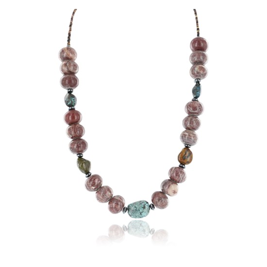 Certified Authentic Navajo .925 Sterling Silver Natural Turquoise Jasper Native American Necklace 390762726305