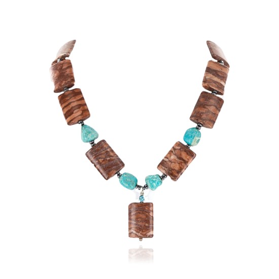 Certified Authentic Navajo .925 Sterling Silver Natural Turquoise Jasper Native American Necklace 390854107590 Certified Authentic Navajo .925 Sterling Silver Natural Turquoise Jasper Native American Necklace 390854107590