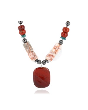 Certified Authentic Navajo .925 Sterling Silver Natural Turquoise Jasper Native American Necklace 391106079715