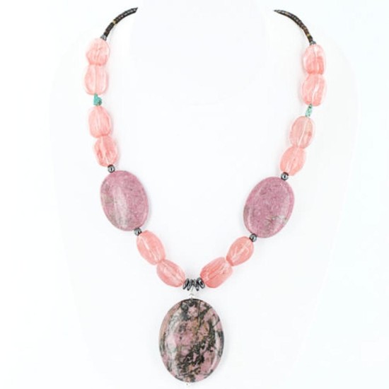 Certified Authentic Navajo .925 Sterling Silver Natural Turquoise Jasper Quartz Native American Necklace 15310-5