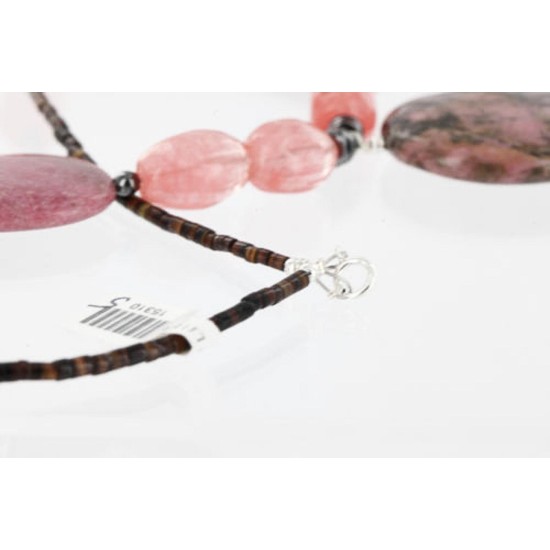 Certified Authentic Navajo .925 Sterling Silver Natural Turquoise Jasper Quartz Native American Necklace 15310-5
