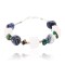 Certified Authentic Navajo .925 Sterling Silver Natural Turquoise Lapis Agate Native American Bracelet 371001562045
