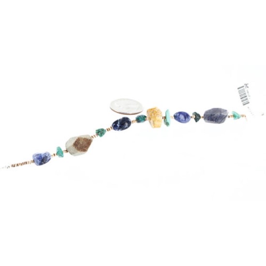 Certified Authentic Navajo .925 Sterling Silver Natural Turquoise Lapis Native American Bracelet 390763875919