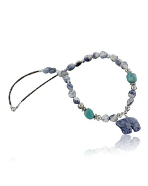 Certified Authentic Navajo .925 Sterling Silver Natural Turquoise Lapis Native American Necklace 370937888391