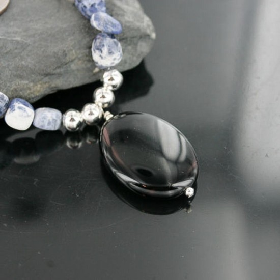 Certified Authentic Navajo .925 Sterling Silver Natural Turquoise Lapis Native American Necklace 370967577439