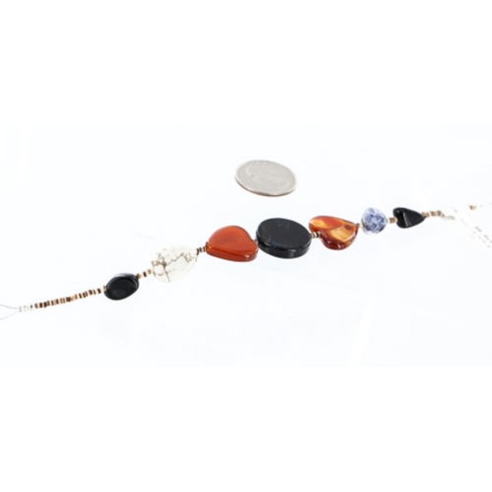 Certified Authentic Navajo .925 Sterling Silver Natural Turquoise Lapis Onyx Native American Bracelet 390763859944