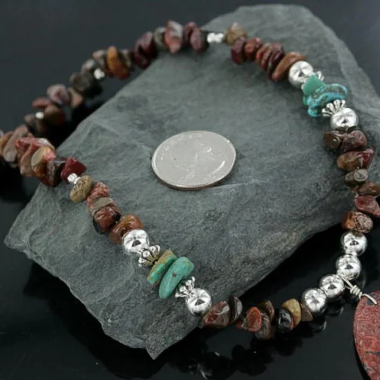 Navajo .925 Sterling Silver Natural TURQUOISE Mountain Jasper Native American Necklace 370914514938 Navajo .925 Sterling Silver Natural TURQUOISE Mountain Jasper Native American Necklace 370914514938