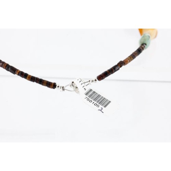 Certified Authentic Navajo .925 Sterling Silver Natural Turquoise MULICOLOR Native American Necklace 371005042775
