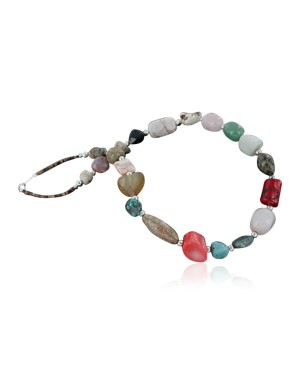 Certified Authentic Navajo .925 Sterling Silver Natural Turquoise Multi Color Native American Necklace 390676464910