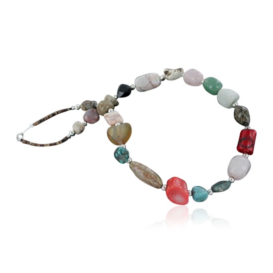 Certified Authentic Navajo .925 Sterling Silver Natural Turquoise Multi Color Native American Necklace 390676464910