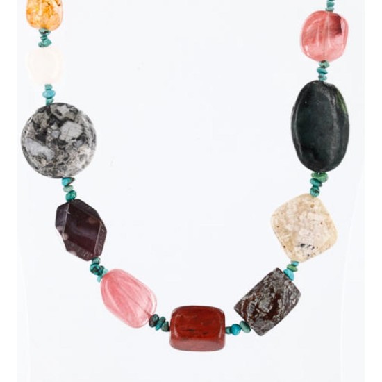 Certified Authentic Navajo .925 Sterling Silver Natural Turquoise Multicolor Native American Necklace 371006720137