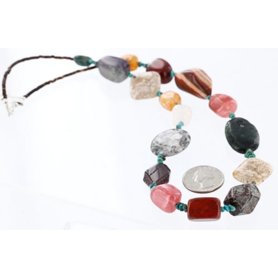 Certified Authentic Navajo .925 Sterling Silver Natural Turquoise Multicolor Native American Necklace 371006720137