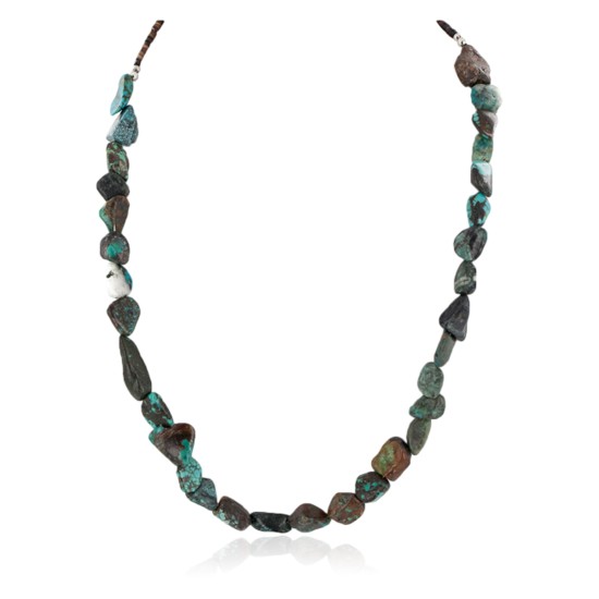 Certified Authentic Navajo .925 Sterling Silver Natural Turquoise Native American Necklace 15341-130