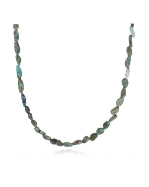 Certified Authentic Navajo .925 Sterling Silver Natural Turquoise Native American Necklace 15890-1