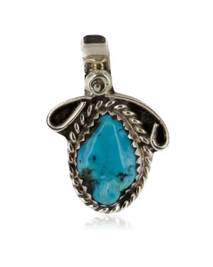 Certified Authentic Navajo .925 Sterling Silver Natural Turquoise Native American Necklace 16088-5