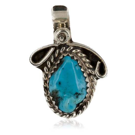 Certified Authentic Navajo .925 Sterling Silver Natural Turquoise Native American Necklace 16088-5