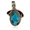 Certified Authentic Navajo .925 Sterling Silver Natural Turquoise Native American Necklace 16088-5