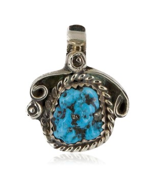 Certified Authentic Navajo .925 Sterling Silver Natural Turquoise Native American Necklace 16088-6