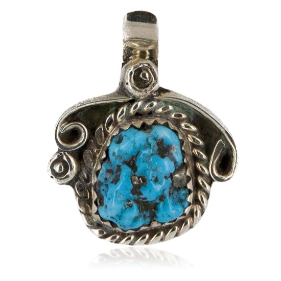 Certified Authentic Navajo .925 Sterling Silver Natural Turquoise Native American Necklace 16088-6