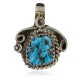 Certified Authentic Navajo .925 Sterling Silver Natural Turquoise Native American Necklace 16088-6