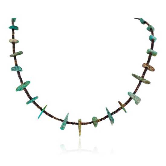 Certified Authentic Navajo .925 Sterling Silver Natural Turquoise Native American Necklace 18192