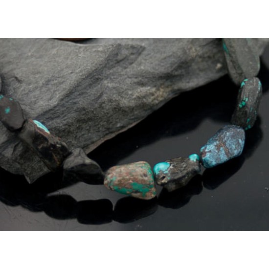 Certified Authentic Navajo .925 Sterling Silver Natural Turquoise Native American Necklace 370874631217