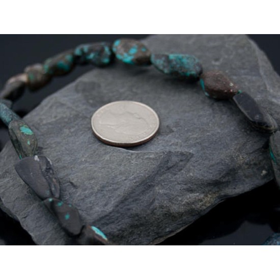 Certified Authentic Navajo .925 Sterling Silver Natural Turquoise Native American Necklace 370874631217