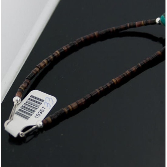Certified Authentic Navajo .925 Sterling Silver Natural Turquoise Native American Necklace 370874631217