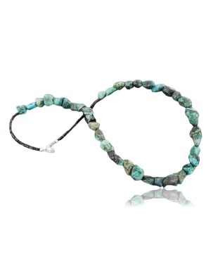 Certified Authentic Navajo .925 Sterling Silver Natural Turquoise Native American Necklace 370917908736
