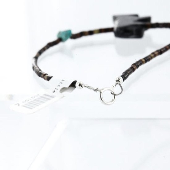 Certified Authentic Navajo .925 Sterling Silver Natural Turquoise Native American Necklace 370999807088