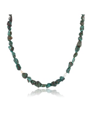 Certified Authentic Navajo .925 Sterling Silver Natural Turquoise Native American Necklace 371008927250