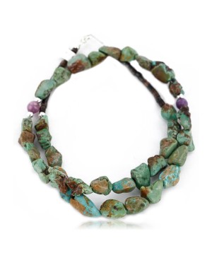 Certified Authentic Navajo .925 Sterling Silver Natural  Turquoise Native American Necklace 371017056418